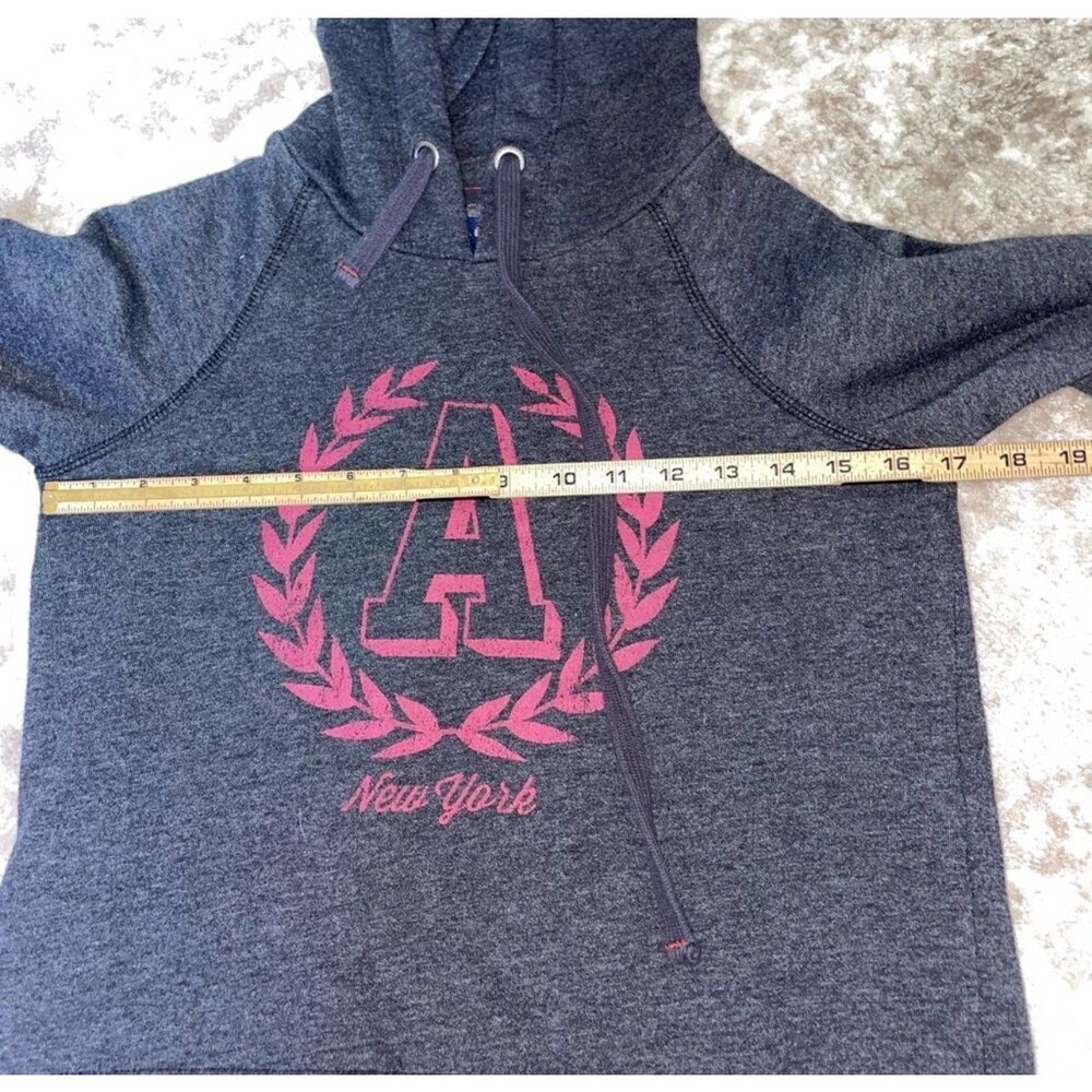 Aeropostale New York lightweight pullover hooded sweatshirt charcoal gray XS - Picture 3 of 5